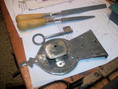 Crab Lock Parts on Bench