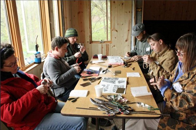 Kitty's Tinwork Class Hard at it