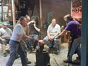 Rick Furrer at the anvil